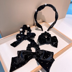 Es ist eine Schleife ~ Super Samt Stoff Haar ring Koreanische Ledertasche Damen Haars eil Exquisite japanische Krawatte Haar Blume