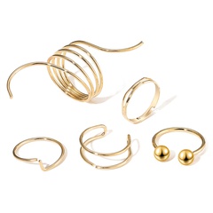 new simple and fashionable temperament jewelry curve geometric wave multi-layer ring set