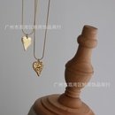 Xl109 Korean Retro Peach Heart Tin Foil Irregular Heart Snake Bone Necklace Short Chain New Titanium Steel 18K Gold Platingpicture7