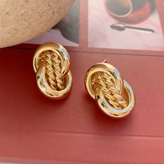 European and American knot earrings retro twist woven personality geometric trendy earrings
