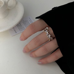 Korean zircon ring light luxury personality open index finger ring adjustable ring