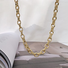 European and American Exaggerated Thick Chain Necklace Special-Interest Design Simple Hip Hop Versatile Geometric Hollow Double Layer Necklace Clavicle Chain