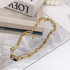 European and American Simple Chain Stitching Necklace Retro Fashionable U-Shaped Personality Bloggers Same Style Special-Interest Design Clavicle Chain Female