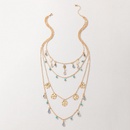 European and American tassel disc water drop color diamond multilayer sweater chainpicture10