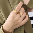 European and American opening nonadjustable letter hollow titanium steel plated 18K real gold tail ringpicture15