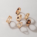 European and American new irregular geometric number 1975 hit color drip oil heart ring sixpiece setpicture13