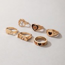 European and American new irregular geometric number 1975 hit color drip oil heart ring sixpiece setpicture15