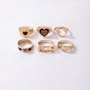 European and American new irregular geometric number 1975 hit color drip oil heart ring sixpiece setpicture17
