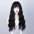 Perruques pour femmes europennes et amricaines cheveux longs boucls coiffures ondules perruque frange noirepicture13