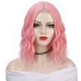 Percken Europische und amerikanische Damen Percken kleine Spitze Front Spitze Chemiefaser Kopf bedeckung rosa Wasserwellen kurze lockige Haare wigspicture12