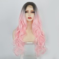 wig small lace long curly hair big wavy gradient pink chemical fiber headgearpicture17