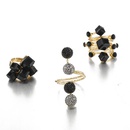 European and American retro geometric resin black square ring wholesalepicture20