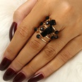 European and American retro geometric resin black square ring wholesalepicture29