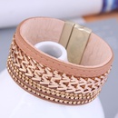 European and American fashion metal flashing diamonds leather wide magnetic braceletpicture3