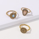 vintage geometric carved inlaid stone ring set wholesalepicture10