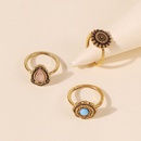 vintage geometric carved inlaid stone ring set wholesalepicture11