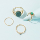 niche design creative geometric emeralds alloy ring setpicture8