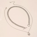 Fashion geometric heart pendant multilayer necklace wholesalepicture8