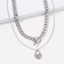 Fashion geometric heart pendant multilayer necklace wholesalepicture9