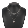 Fashion geometric heart pendant multilayer necklace wholesalepicture11