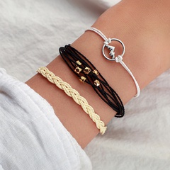 Simple Braided Beaded Three-piece Bracelet Ethnic Style Geometric Bracelet Set