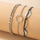 European and American fashion metal contrast color shells several circle bracelet threepiece setpicture11