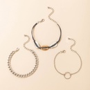 European and American fashion metal contrast color shells several circle bracelet threepiece setpicture13