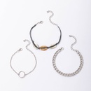 European and American fashion metal contrast color shells several circle bracelet threepiece setpicture14