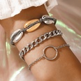 European and American fashion metal contrast color shells several circle bracelet threepiece setpicture16
