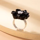 European and American resin flower pearl single ring threedimensional flower adjustable ringpicture8