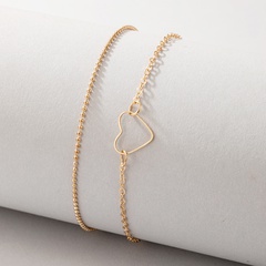 Korean fashion new simple bracelet female double stitching chain heart-shaped bracelet