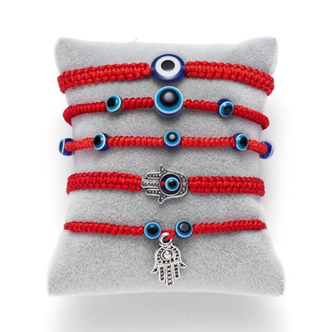 Nueva pulsera de ojo azul mal de ojo rojo cuerda trenzada pulsera ajustable al por mayor's discount tags