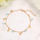 European and American fashion fivepointed star aqua blue beads tassel ankletpicture12