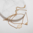 2021 new jewelry fashion geometric peach heart hollow lotus flower bracelet ankletpicture13
