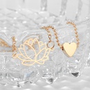 2021 new jewelry fashion geometric peach heart hollow lotus flower bracelet ankletpicture15