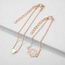 2021 new jewelry fashion geometric peach heart hollow lotus flower bracelet ankletpicture16