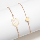 2021 new jewelry fashion geometric peach heart hollow lotus flower bracelet ankletpicture18
