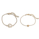 2021 new jewelry fashion geometric peach heart hollow lotus flower bracelet ankletpicture19
