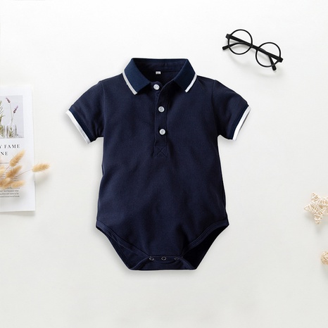 summer new shirt short-sleeved triangle climbing romper lapel romper NHSSF503738's discount tags