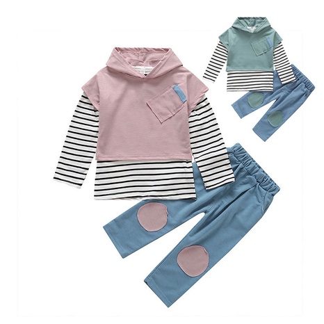 2021 new baby striped sweater three-piece trendy Korean girls autumn sweater set NHSSF503741's discount tags