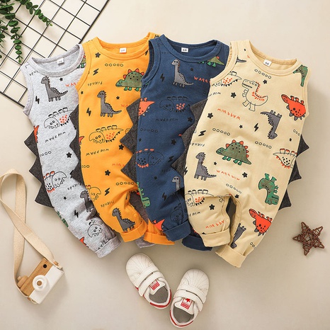 2021 baby dinosaur one-piece children's clothing cartoon baby romper NHSSF503802's discount tags