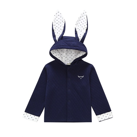 new long ears bunny hooded jacket children's solid color long-sleeved shirt  NHSSF503798's discount tags