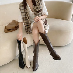 children's pointed thick heel side zipper boots simple Martin boots