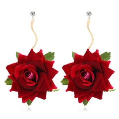 retro forest rose flower Chinese dress decoration earrings