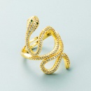 design geometric serpentine winding copper microinlaid zircon ring fashion open ringpicture11