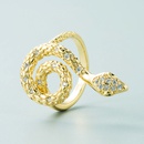 European and American geometric snakeshaped winding copper microinlaid zircon open ringpicture10