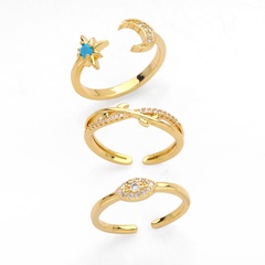 star crescent ring tide creative retro simple cold wind joint ring