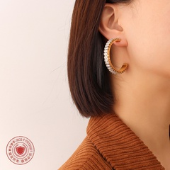 C-shaped diamond sparkling earrings new temperament earring