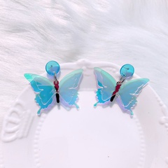 2021 neue farbwechselnde Schmetterlingsohrringe lasertransparente Ohrringe Frauen Großhandel