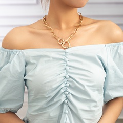 New hip-hop trend buckle clavicle chain creative metal wild necklace